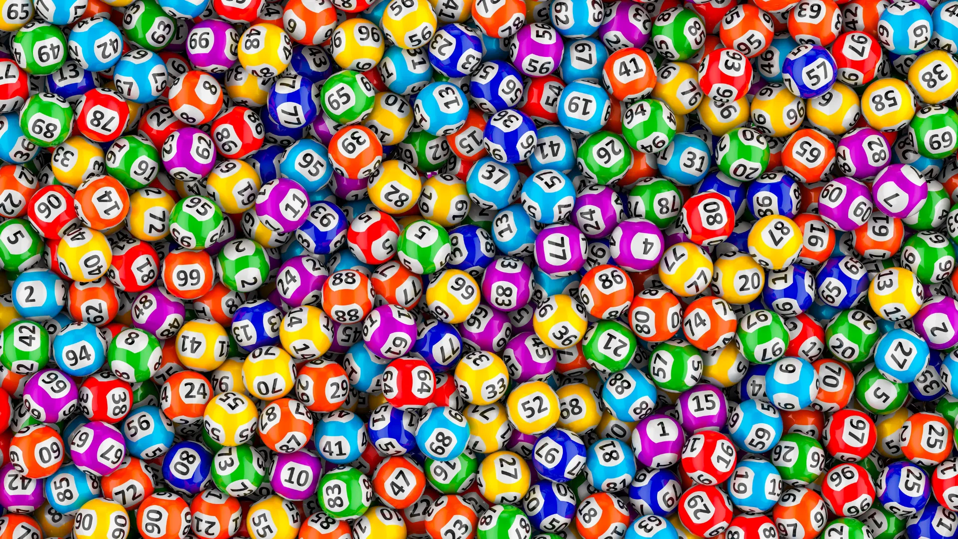 Numbered lottery balls